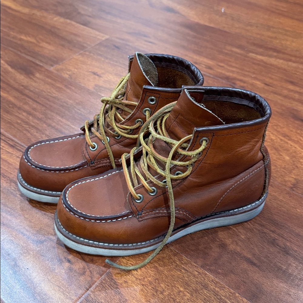 Red wings Brown Leather Lace-Up Boots